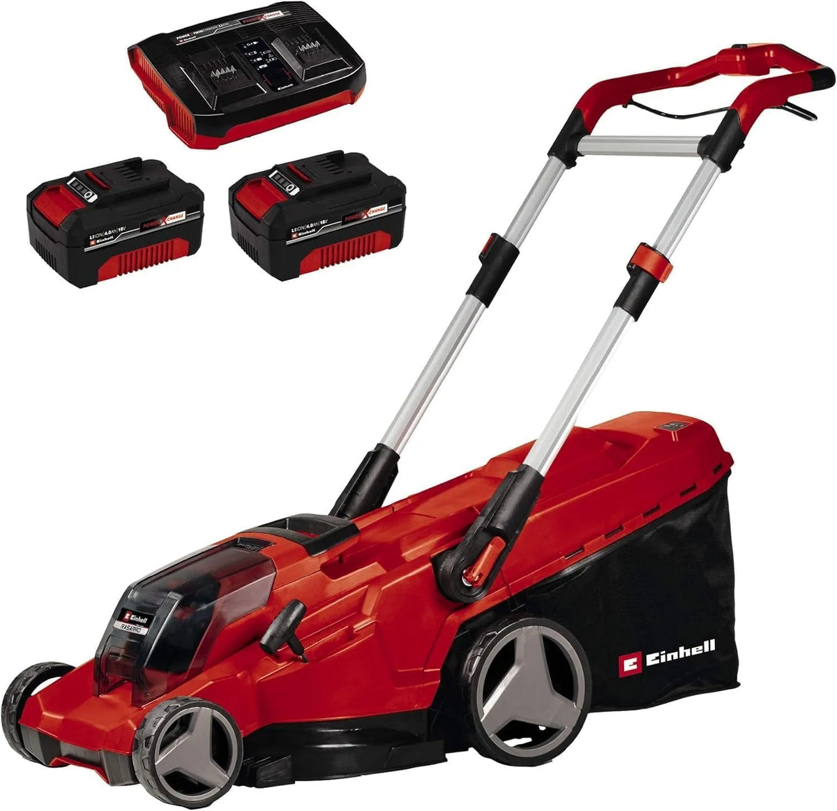 Einhell tondeuse à gazon, sans Fil RASARRO 36/42 Kit Power X-Change, tension 36 V, largeur 42 cm, bac collecteur 50 L, Jusqu'à 550 m²
