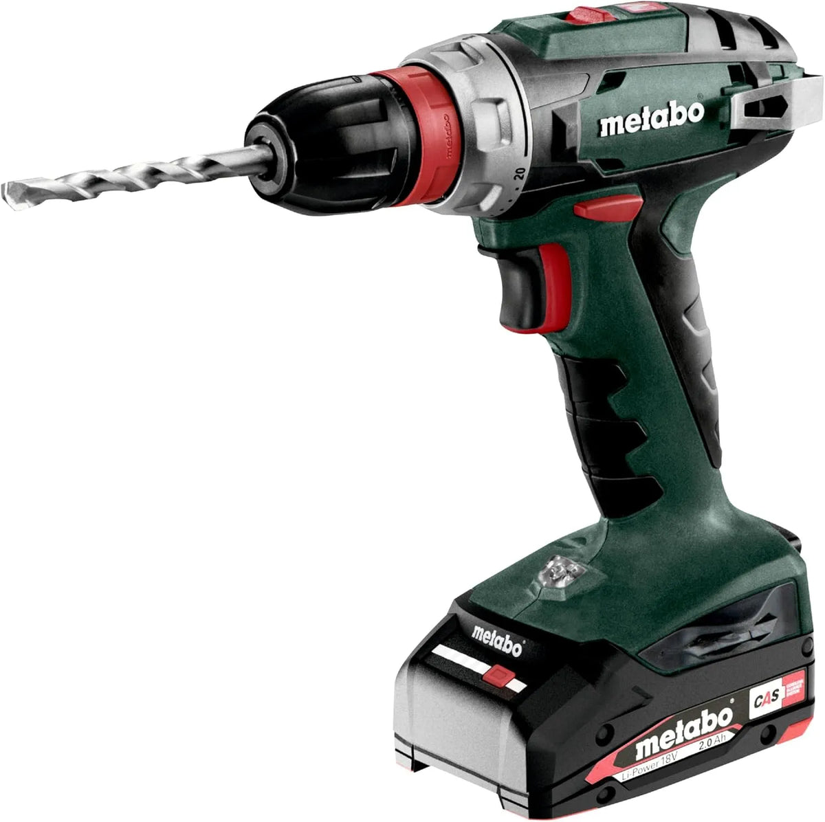 Metabo perceuse BS 18, Quick sans Fil 18 V 2 Ah Li-ION INCL. 2. Batterie Rechargeable INCL. Valise, Quick à fonctionnement