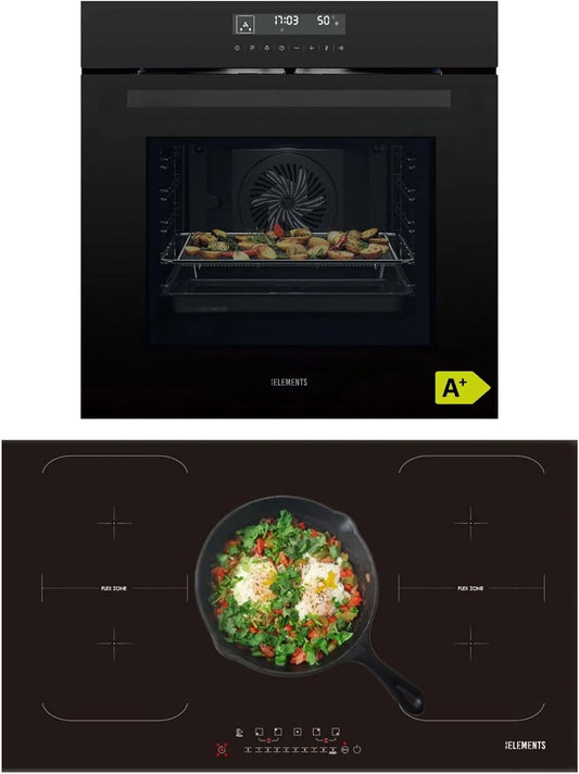 Cuisinière Kit de, Four encastrable de 60 cm, Plaque à induction de 90 cm, autonome, Fonction Air Fry, Grill, Air chaud, Aqua