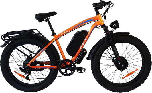 Vélo électrique IPX7, 7 niveaux de vitesse, Vélo de Ville 27.5 Pouces, Double Moteur 250W, 7 niveaux de vitesse, Batterie Amovible 48V 25Ah 150KM
