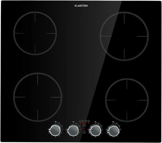 Klarstein plaque de cuisson, Induction Encastrable de 6000W, 4 Feux, Tables de Cuisson Electrique 4 Foyers, avec Sécurité