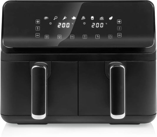 Tristar Airfryer Double Panier, puissance 2700 W, Noire, Capacité 2 x 4 L, 8 programmes, Température réglable par panier