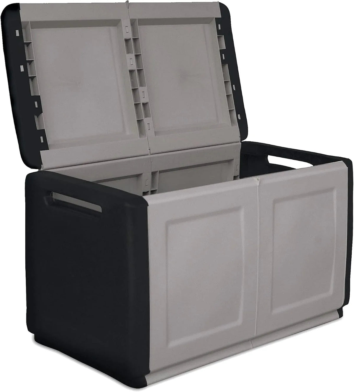 Coffre-fort H57cm Art Plast, C de rangement 230L finition grise finition noire 96 x 53 x Poignées de transport Design Jardin Extérieur