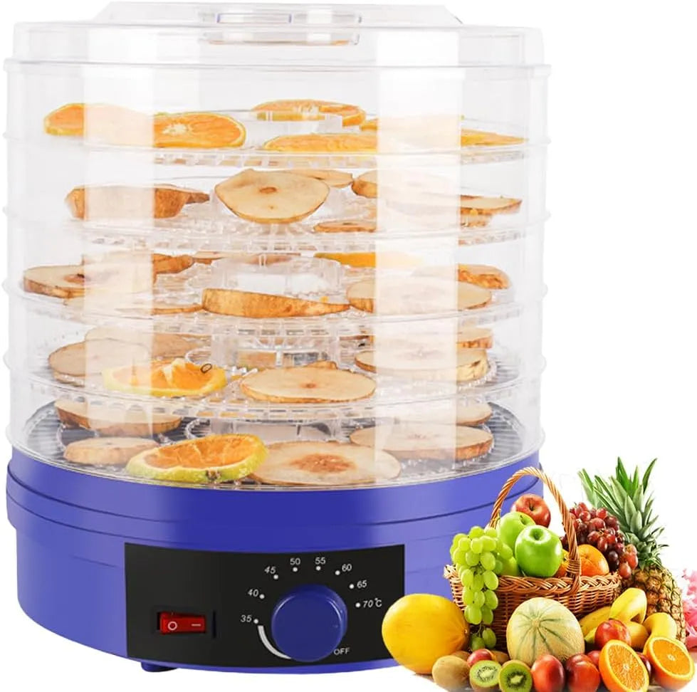 Déshydrateur alimentaire, électrique 350 W à plateaux amovibles, 5 plateaux réglables de 35 à 70 °C, les légumes, la viande