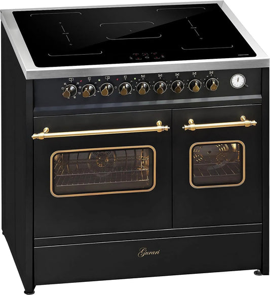 Cuisinière, à induction E 913 DF RU BL, largeur 90 cm, 2 fours, Rétro électrique, Range Coocker avec induction Flex