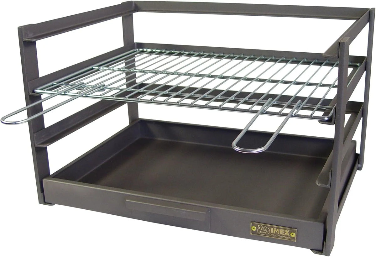 Barbecue, IMEX El Zorro 71472.0 tiroir avec grille zinguée, dimensions 57 x 41 x 35 cm, finition noire
