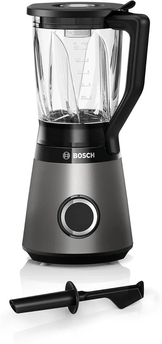 Bosch blender MMB6172SN, capacité 1,5 L Mélangeur de Table 1200 W finition noire, Acier Inoxydable