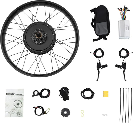 Vélo électrique, Kit de conversion pour 26' 48 V 1000 W, 26,1 à 31,07 km/h, 5 niveaux PAS, Moteur arrière, régulateur de vitesse, écran LCD