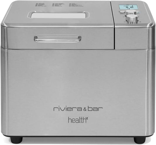 Machine à pain 60min 15h riviera&bar, 3 Tailles, 750g, puissance 500W, Départ Différé, Accessoires Inclus, 18 Programmes, 500g, poids 1kg