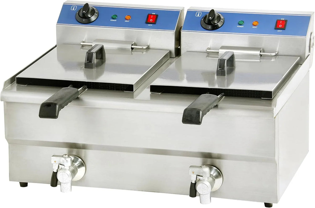 Professionnelle 2 Paniers Friteuse Electrique, capacité 13L