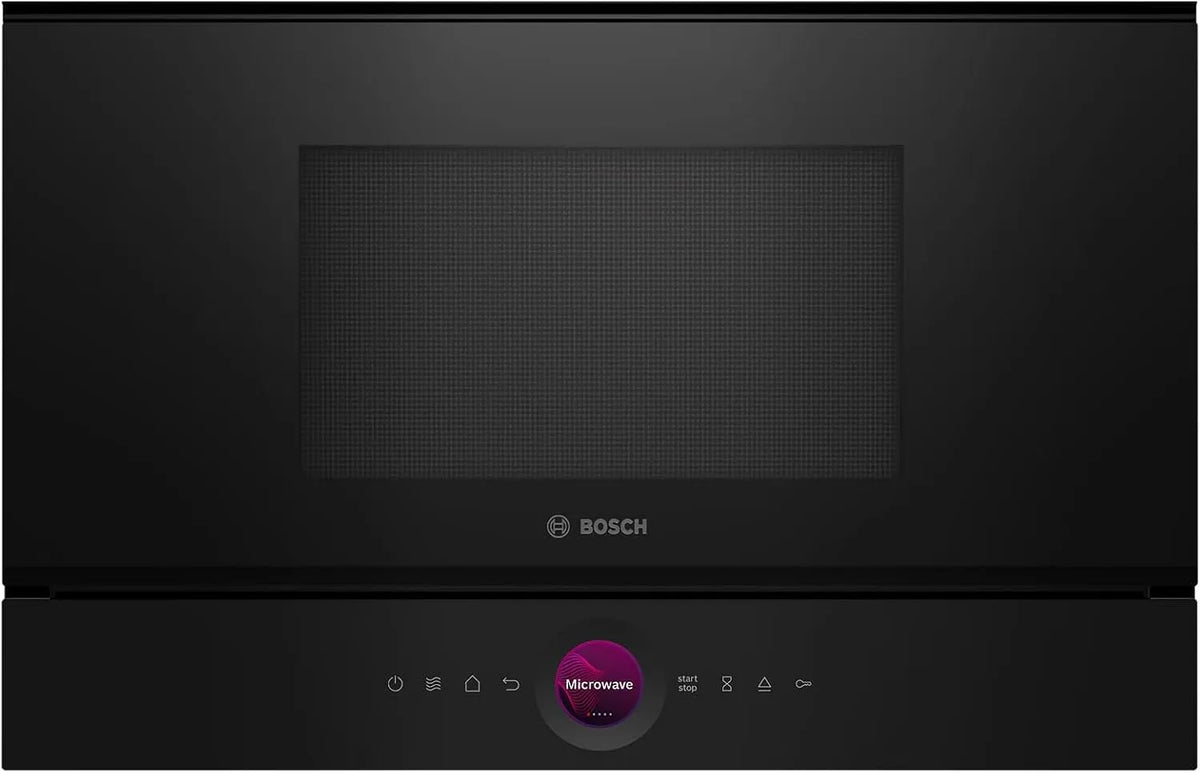 Bosch four à micro-ondes BFL7221B1, Série 8, Encastrable, finition noire