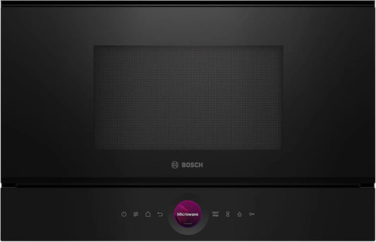 Bosch four à micro-ondes BFL7221B1, Série 8, Encastrable, finition noire
