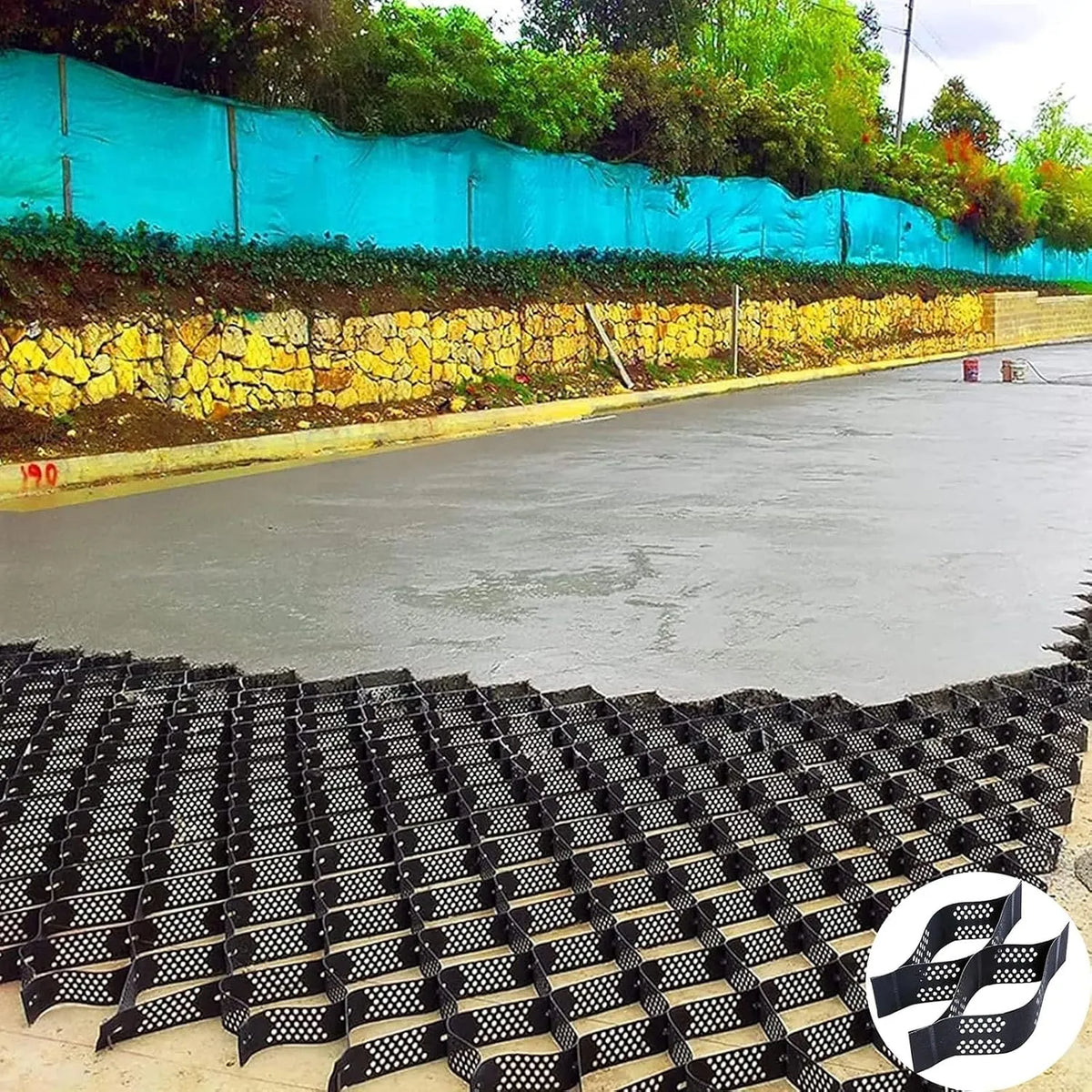 Évolutive de de Hauteur Géogrille alvéolaire, Stabilisateur de Gravier perméable pour allée, évolutive de 5 cm de Hauteur, aménagement paysager