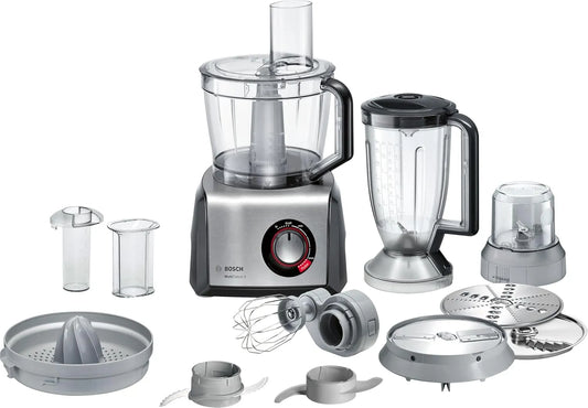 Bosch robot de cuisine MC812M844, puissance 1250 W, MultiTalent 8, polyvalent avec plus de 50 fonctions, coloris finition noire