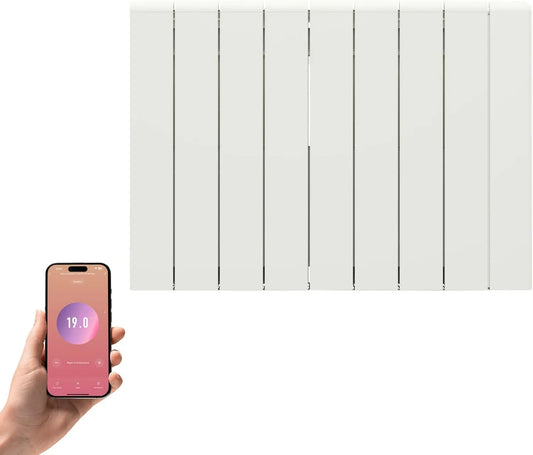 Radiateur, WIFI 2000W Thermostat Programmable finition blanche Cosyup Ulya, électrique aluminium inertie sèche céramique connecté
