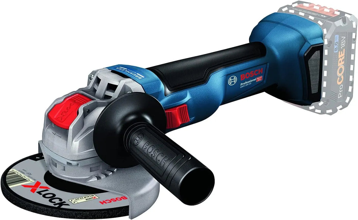 Bosch Professional 18V System meuleuse angulaire sans-fil GWX avec X-LOCK 18V-10, Ø disque: 125 mm, avec capot de protection, poignée auxiliaire