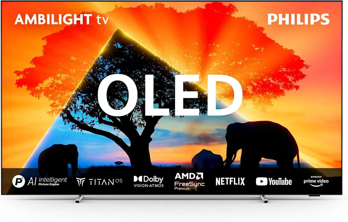 Philips Smart TV 65OLED759, TV OLED Ambilight 164 cm 4K UHD 2024 Chrome
