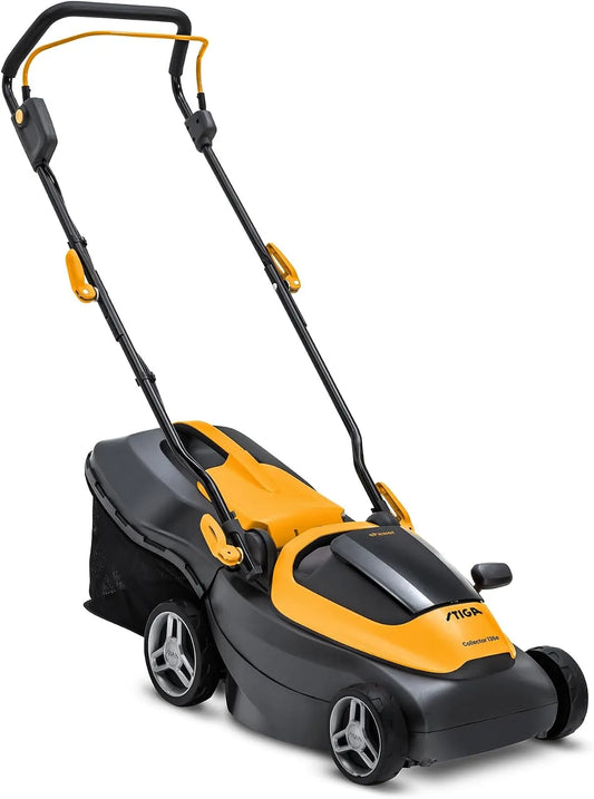 Stiga tondeuse 136e, tension 20 V, largeur 34 cm, Bac Hybride 35 L, 2 Batt. 2 Ah + Chargeur, Pelouses jusqu'à 250 m², Collector Kit À Batterie