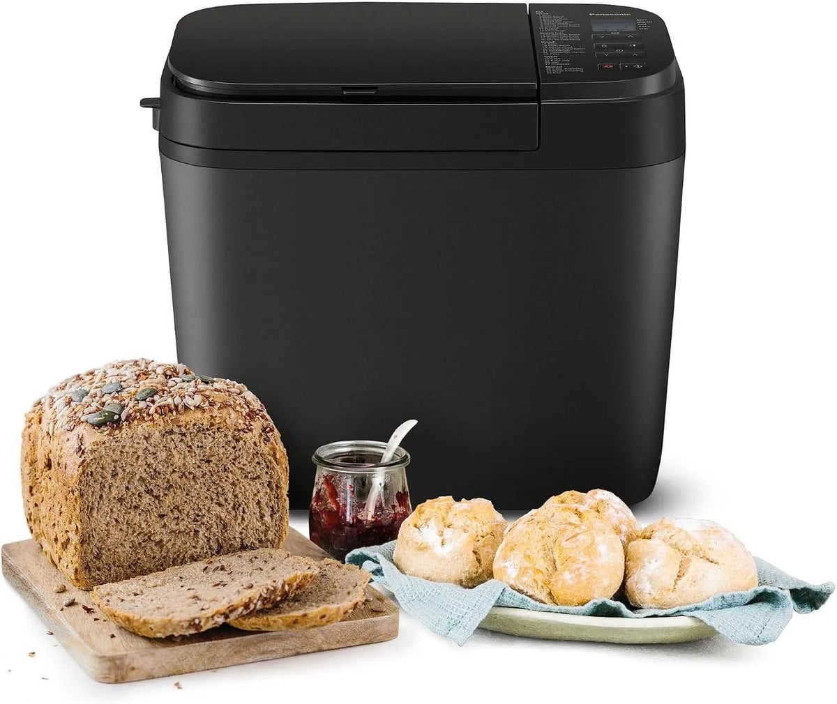 Panasonic machine à pain SD-R2530, 3 tailles de pain au choix, sans gluten, finition noire, avec 30 programmes de cuisson, des programmes spéciaux