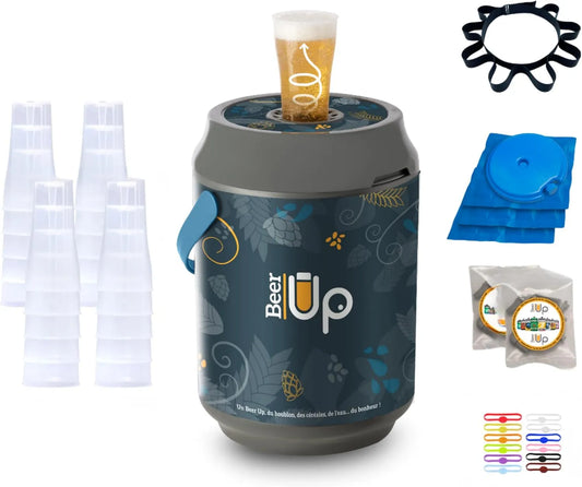 20h, 20 verres + 4 kits pour fûts de bières BeerTender + 1 ceinture porte verres + 12 marqueurs, Tireuse à bières portative, de froid