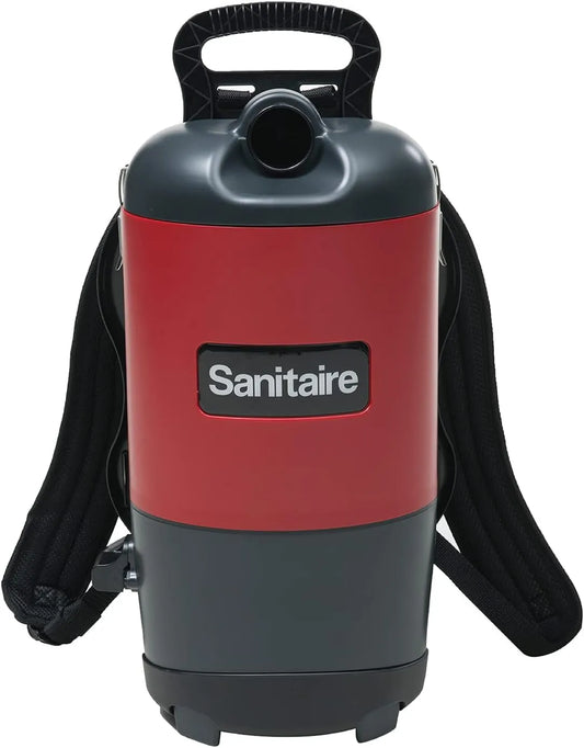 Backpack Vacuum, Sold as 1 Each, HEPA Filter, Lightweight, Black, Red