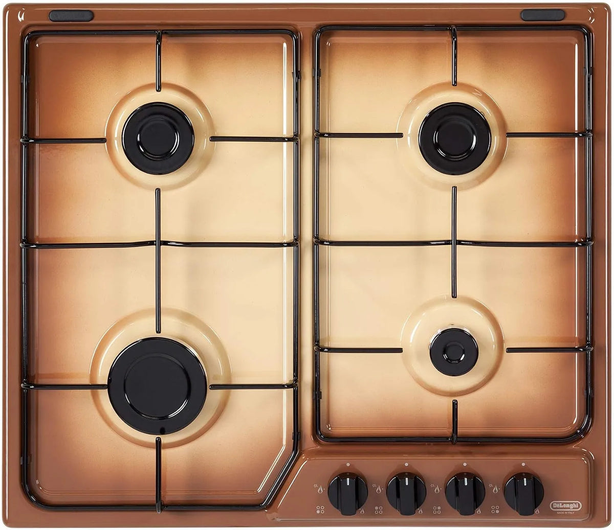 Table Delonghi YTF 46 ASV, largeur 58 cm, plaques, Dessus de, Gaz, Émaillé, Rotatif, Devant