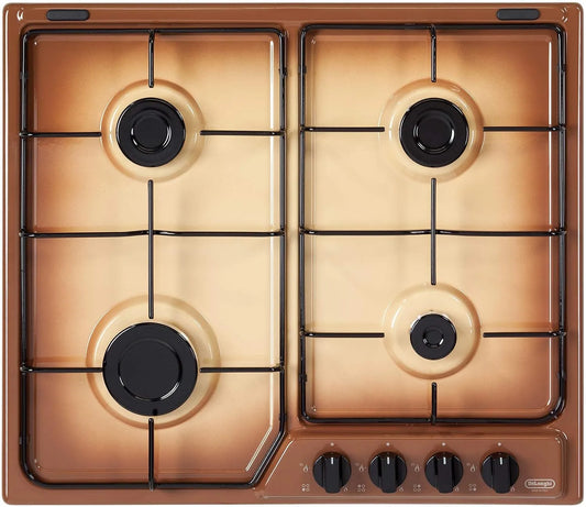 Table Delonghi YTF 46 ASV, largeur 58 cm, plaques, Dessus de, Gaz, Émaillé, Rotatif, Devant