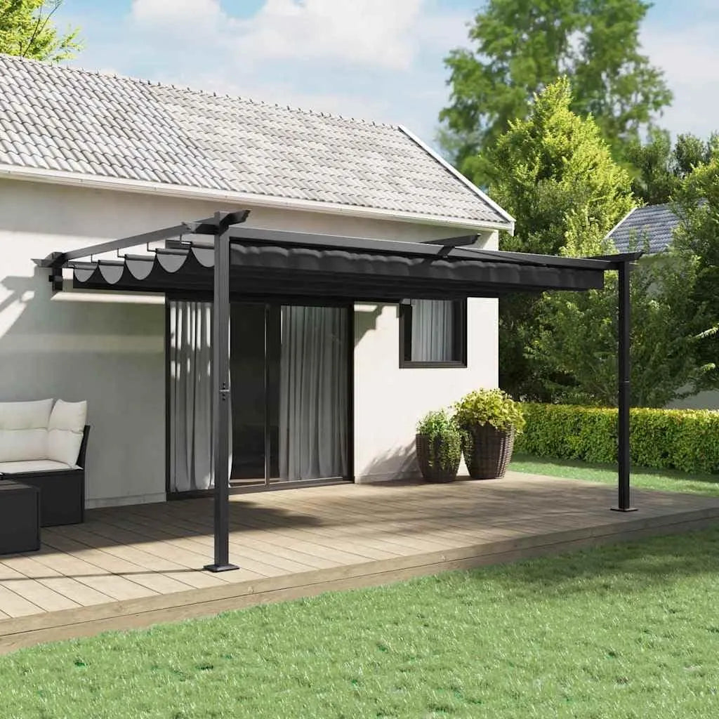 4003975 Pavillon Anthracite, 400 x 300 x 200 cm Polyester Pelouses & Jardins Anthracite