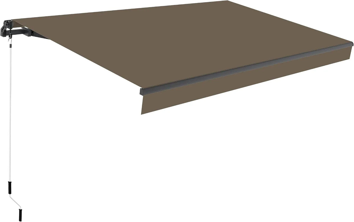 Store extérieur Manuel 3 x SmartSun Dark, Balcon ou Jardin, pour terrasse, Toile Polyester Enroulable, Manivelle Incluse, Taupe