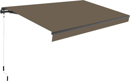 Store extérieur Manuel 3 x SmartSun Dark, Balcon ou Jardin, pour terrasse, Toile Polyester Enroulable, Manivelle Incluse, Taupe
