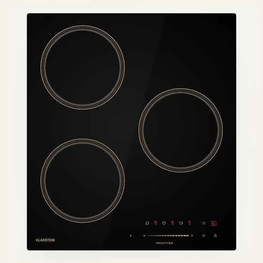 Klarstein plaque à induction, puissance 6600 W Avec Boosters, Design Compact 45 cm, 3 Zones, Victoria Encastrable, Commande Tactile À Curseur