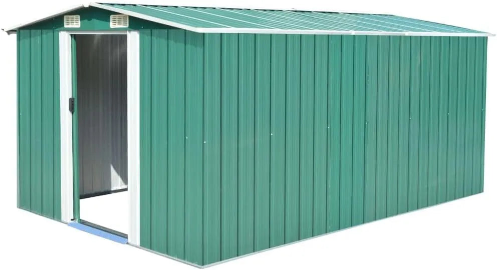 Abri de jardin Générique 143344, 257x392x181 cm Métal Vert, Vert,91.52 KG, Maison & Jardin, Pelouses & Jardins, Vie en extérieur