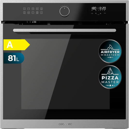 Cecotec four AF316000, Capacité de 81 L, 3D Cooking, Steam Assist, Defrost, Encastrable Multifonction 60 cm Bolero Hexa Edge A. 3400 W, Pizza Master
