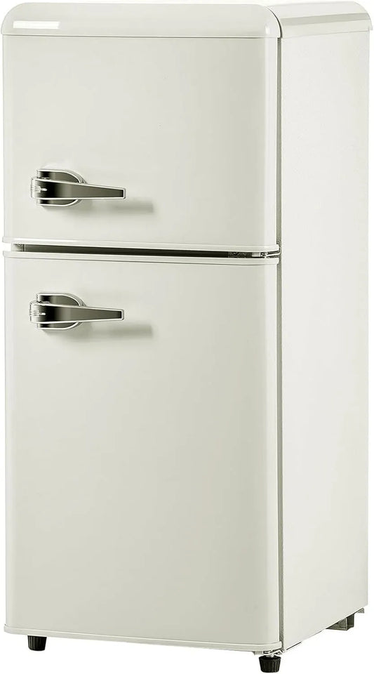 Réfrigérateur Petit, compact à 2 portes, résidence universitaire, White, avec congélateur de 60 L, bureau ou appartement