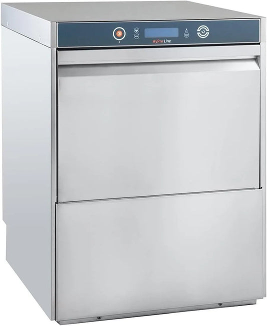 Lave-vaisselle HYPRO-GSM54SL, panier 50 × 50 cm, tension 400 V, pompe de vidange et d'augmentation de la pression, professionnel, en acier inoxydable