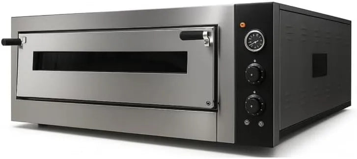 Four, puissance 4,7 kW, à Pizza Électrique Professionnel, Thermostat Manuel, 4 x Ø 33 cm, Température jusqu'à 450°C, Porte Vitré