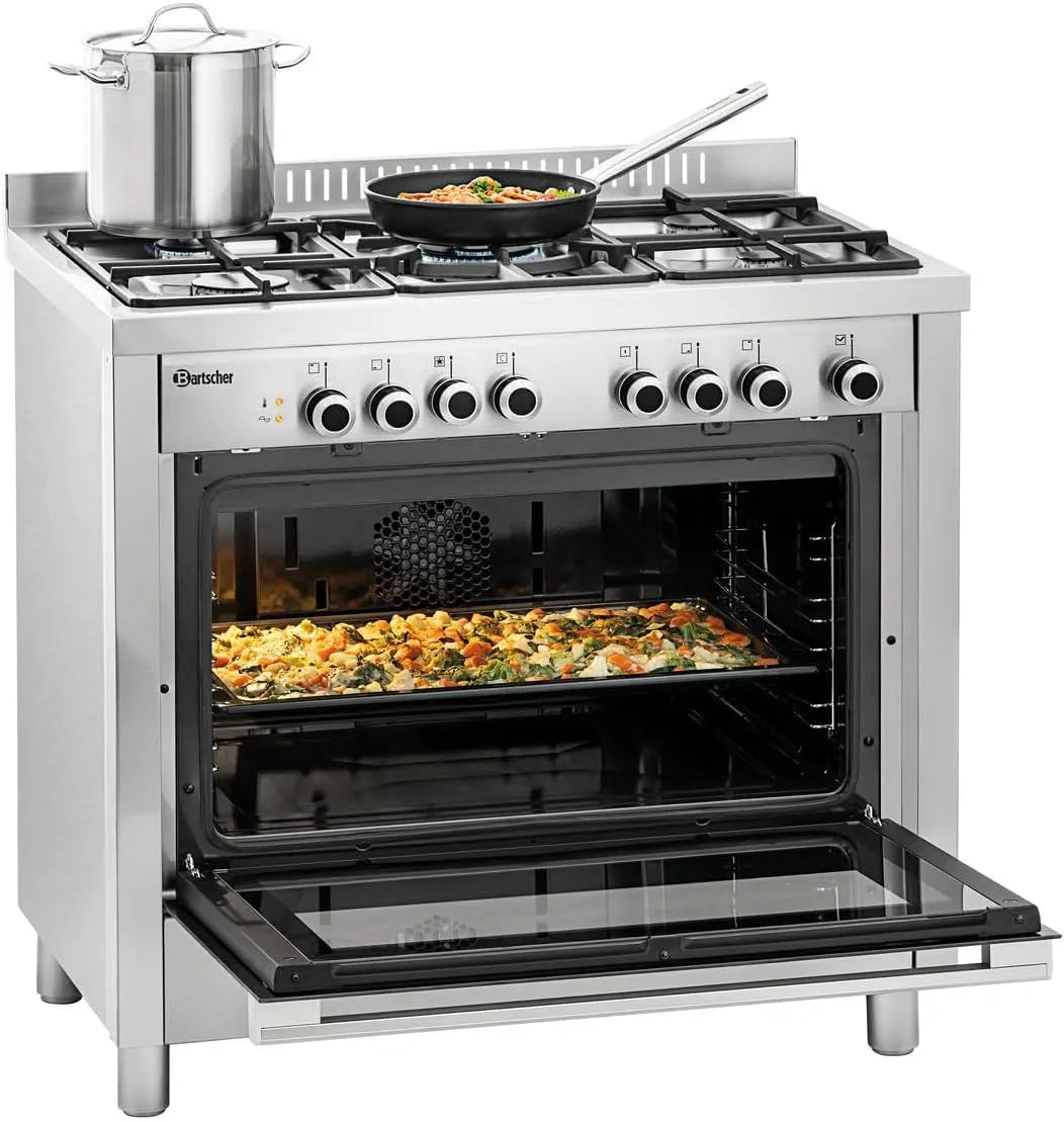 Cuisinière à gaz BGH 600, Four électrique multifonctions, 521, Bartscher
