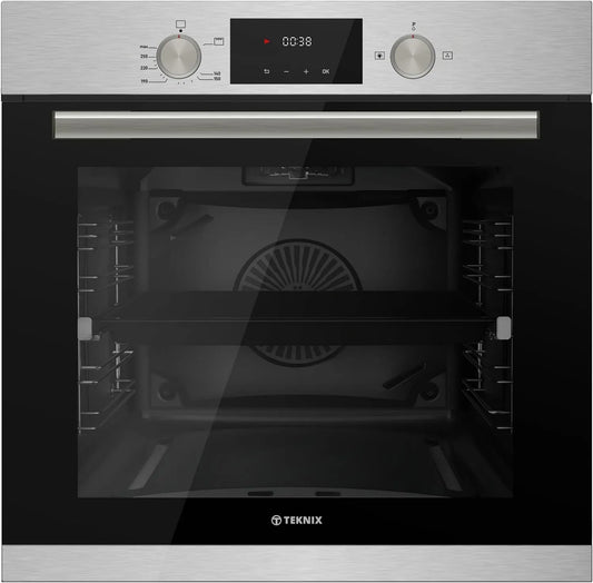 Four BITK264GSX, dimensions 59,5 x 59,5, Teknix 60cm Intégré Gaz, Intégré avec une capacité de 63L, Affichage numérique de la minuterie