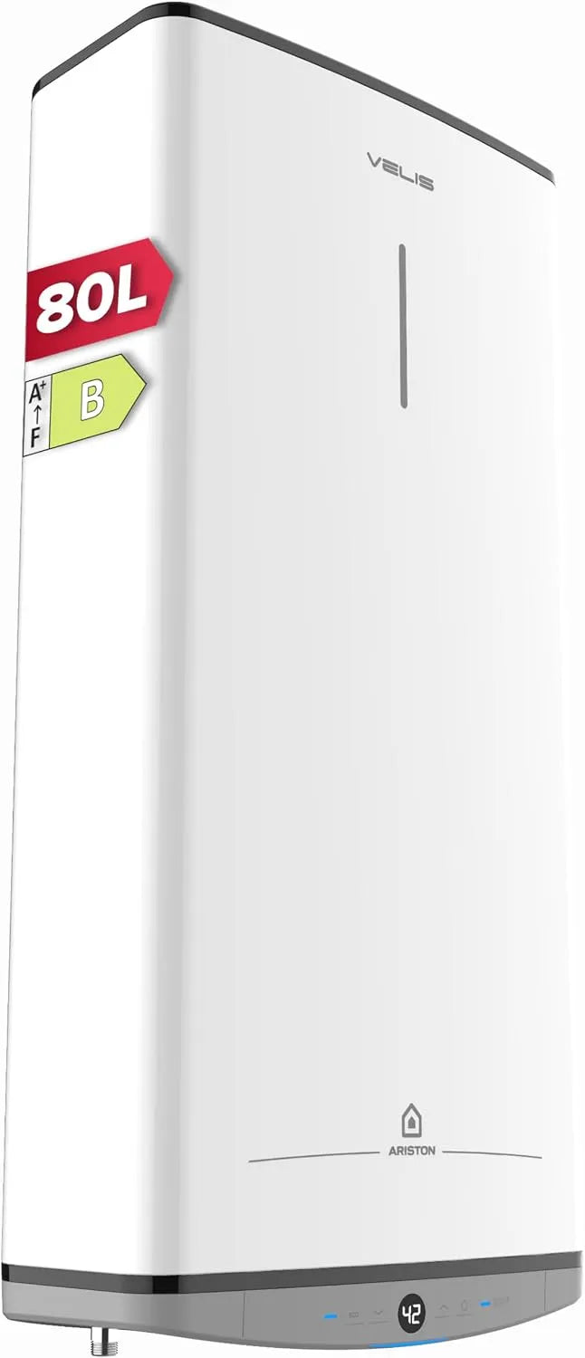 Ariston chauffe-eau électrique DUNE 80, 13% d'Economies d'Energie, VELIS litres, Ultra-Plat, Conçu et fabriqué pour être installé en France.