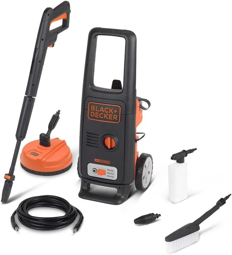 Black+Decker nettoyeur haute pression BXPW1600PE, puissance 1600 W, 125 Bar, 420 l/h, avec Patio Cleaner et Brosse Fixe