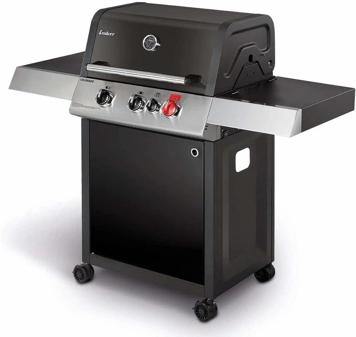 Barbecue ENDERS, puissance 14,7 kW, Colorado Black 3 I Turbo, 1 brûleur arrière infrarouge, Jusqu'à 10 convives, Switch Grid