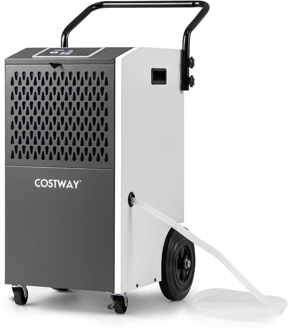 Costway déshumidificateur, Minuterie 24 H pour Vide Sanitaire Sous-sol, Professionnel 73L, finition blanche, Jour