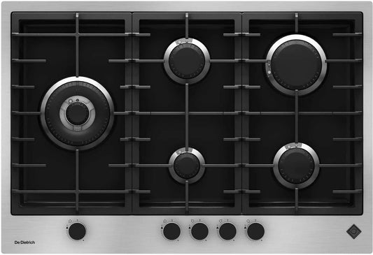 Cuisinière à gaz DPE4729XF De Dietrich, Platinum, Inox, black