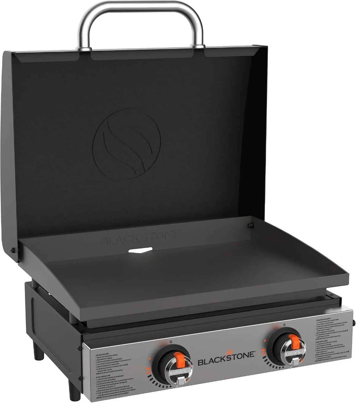 Poser 22' Plancha à, largeur 56 cm, avec couvercle, façade en inox