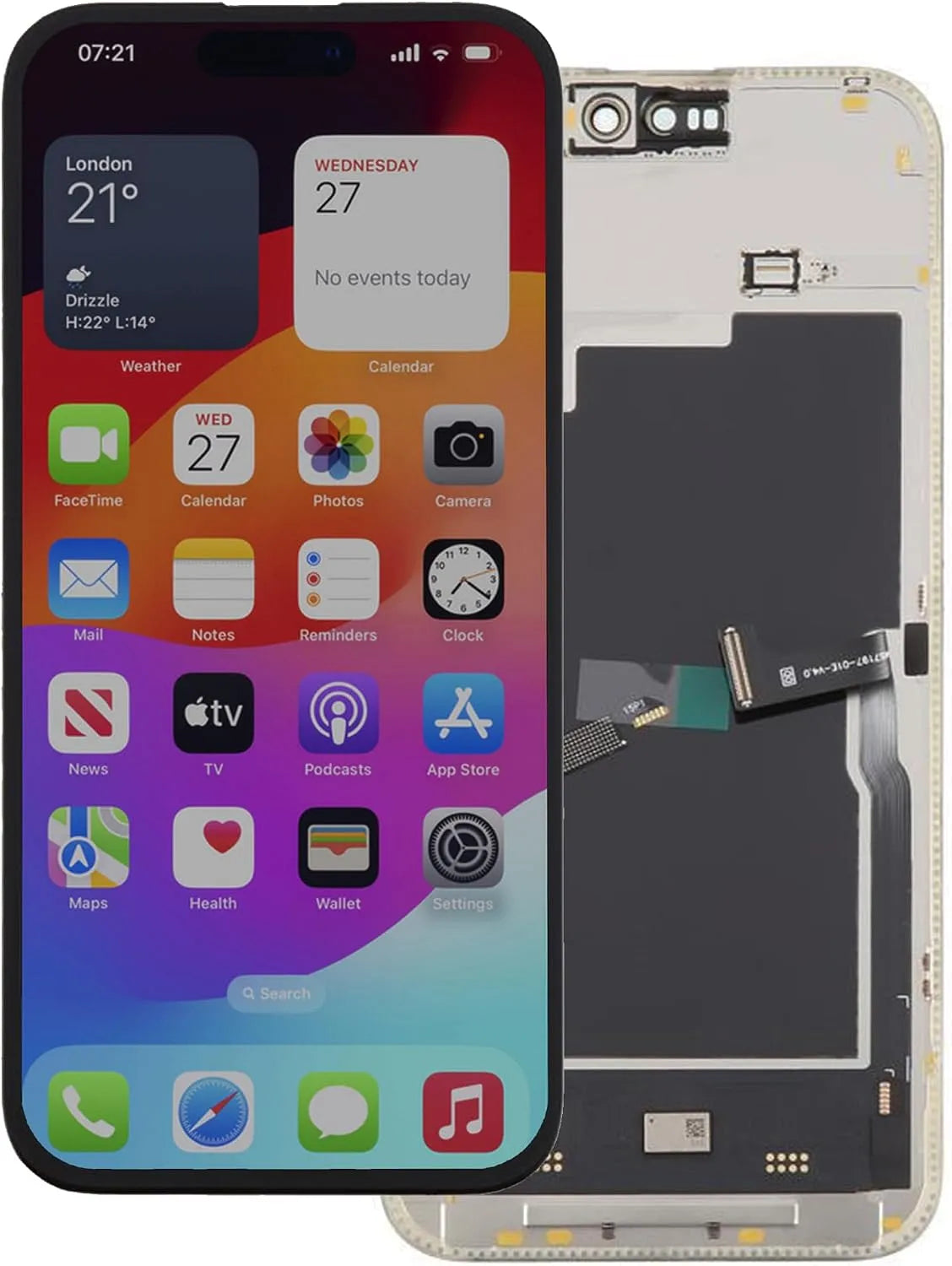 Complet Compatible avec iPhone 15 Pro Max Écran OLED, 6,7 Pouces, Haute Luminosité, Remplacement Écran Tactile, Qualité