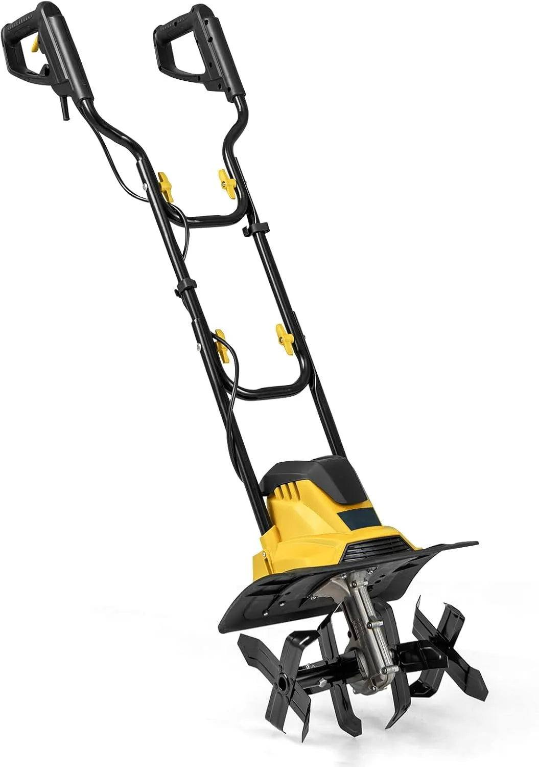 Motobineuse SOARS, Electrique Pliable 1200W, Largeur de Travail 36 cm, Profondeur de Travail 22 cm, 4 Fraises, Jaune