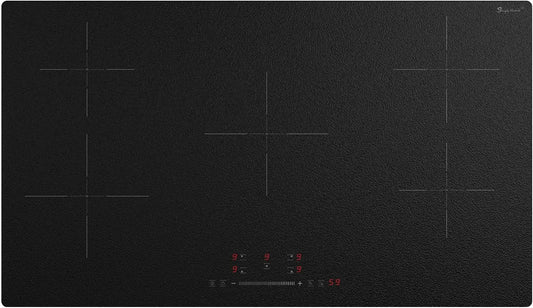 Plaque de cuisson, Induction 90 cm avec Fonction Boost, Induction 5 Feux, 9 Niveaux de Puissance, Minuterie 1-99 Min, puissance 9300W, Sécurité Enfant