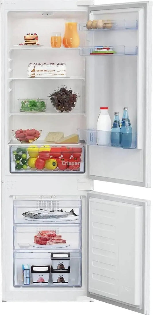 Beko réfrigérateur BCHA275K41SN, capacité 262 L, congélateur encastrable, Semi No Frost, Glissières