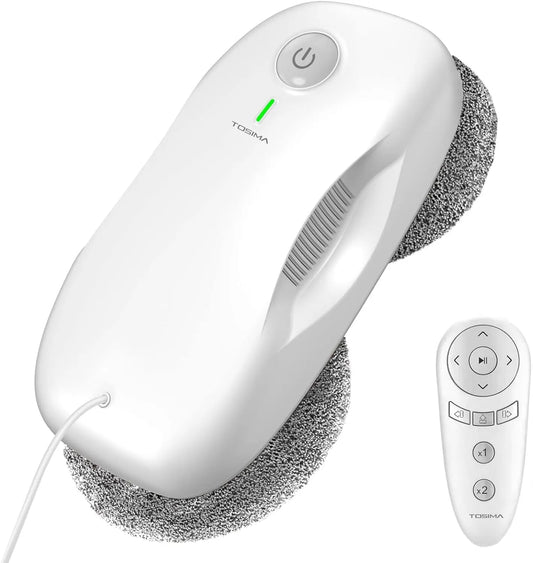 Tosima W2 finition blanche Robot Nettoyeur vitre Automatique, Lave à télécommand with 12 Chiffons